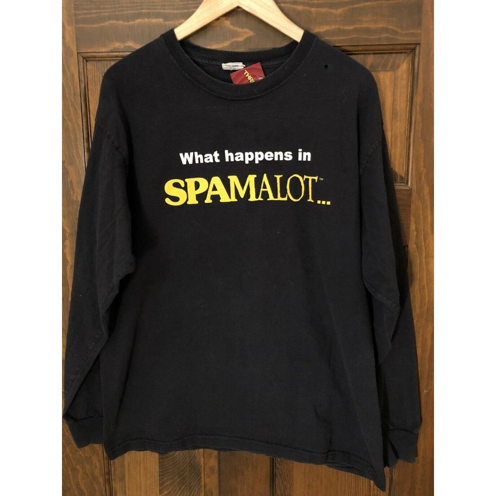 Vintage Official Spamalot Broadway Show Long Sleeve T-Shirt, Double Sided
